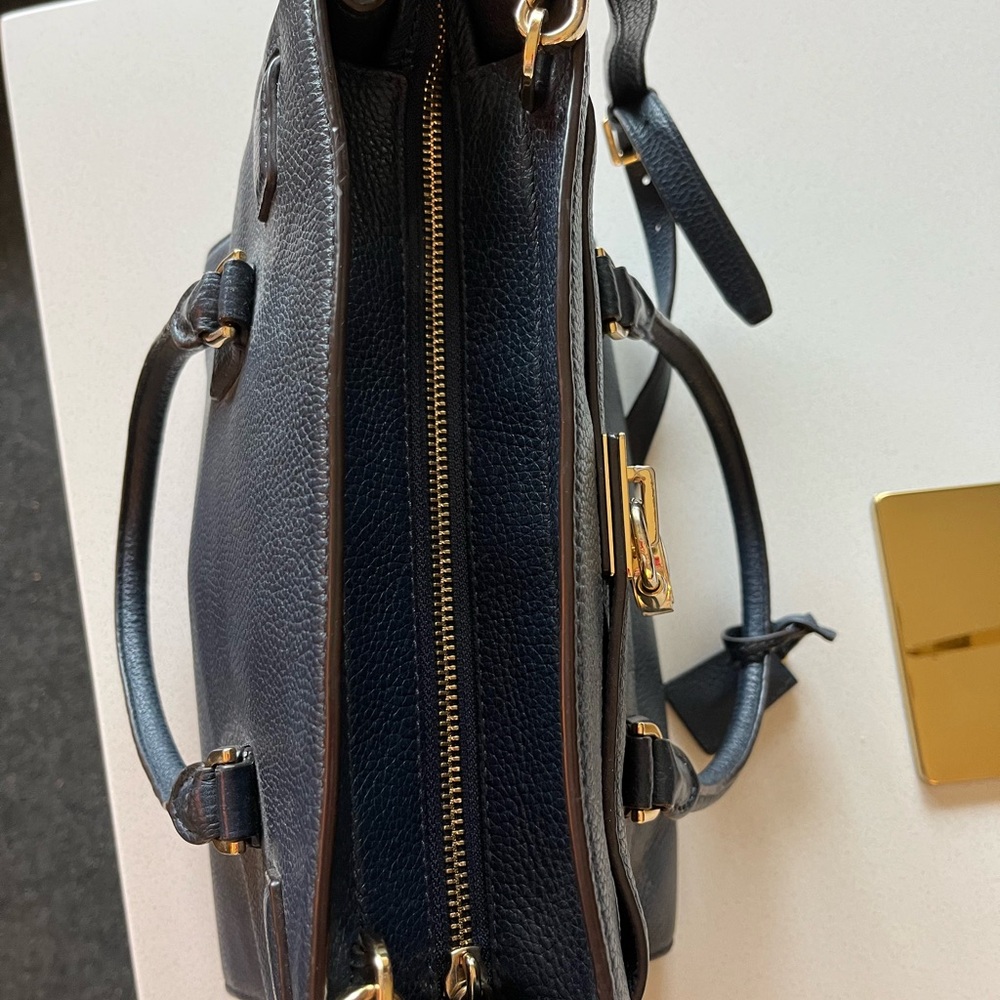 Navy Michael Kors Leather Satchel - Picture 11 of 12
